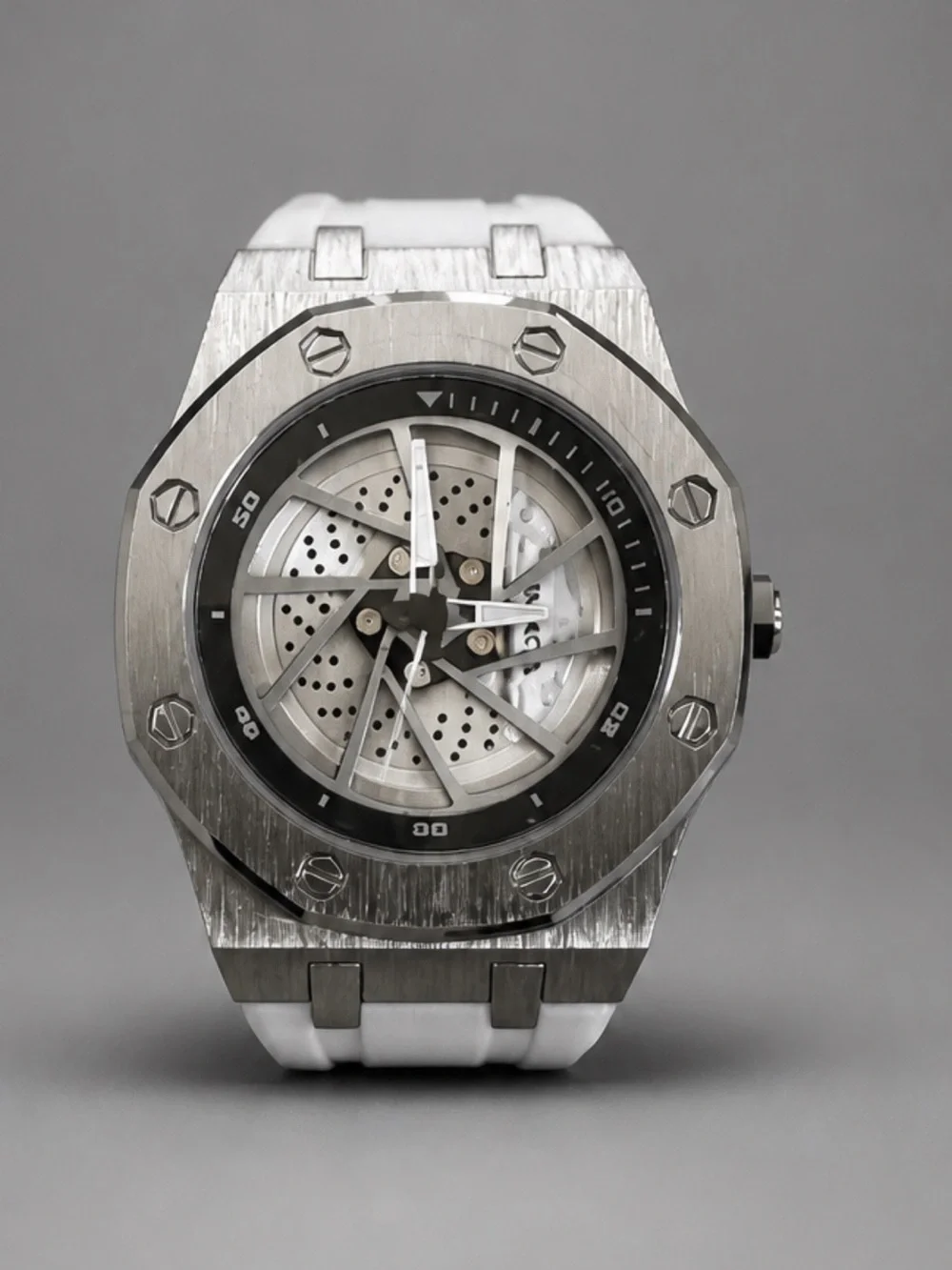 Invicta stainless steel Chronograph Watch with White silicone Strap